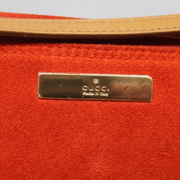 GUCCI Accessory Pouch Suede Orange 039 1103 Auth - Picture 7 of 16